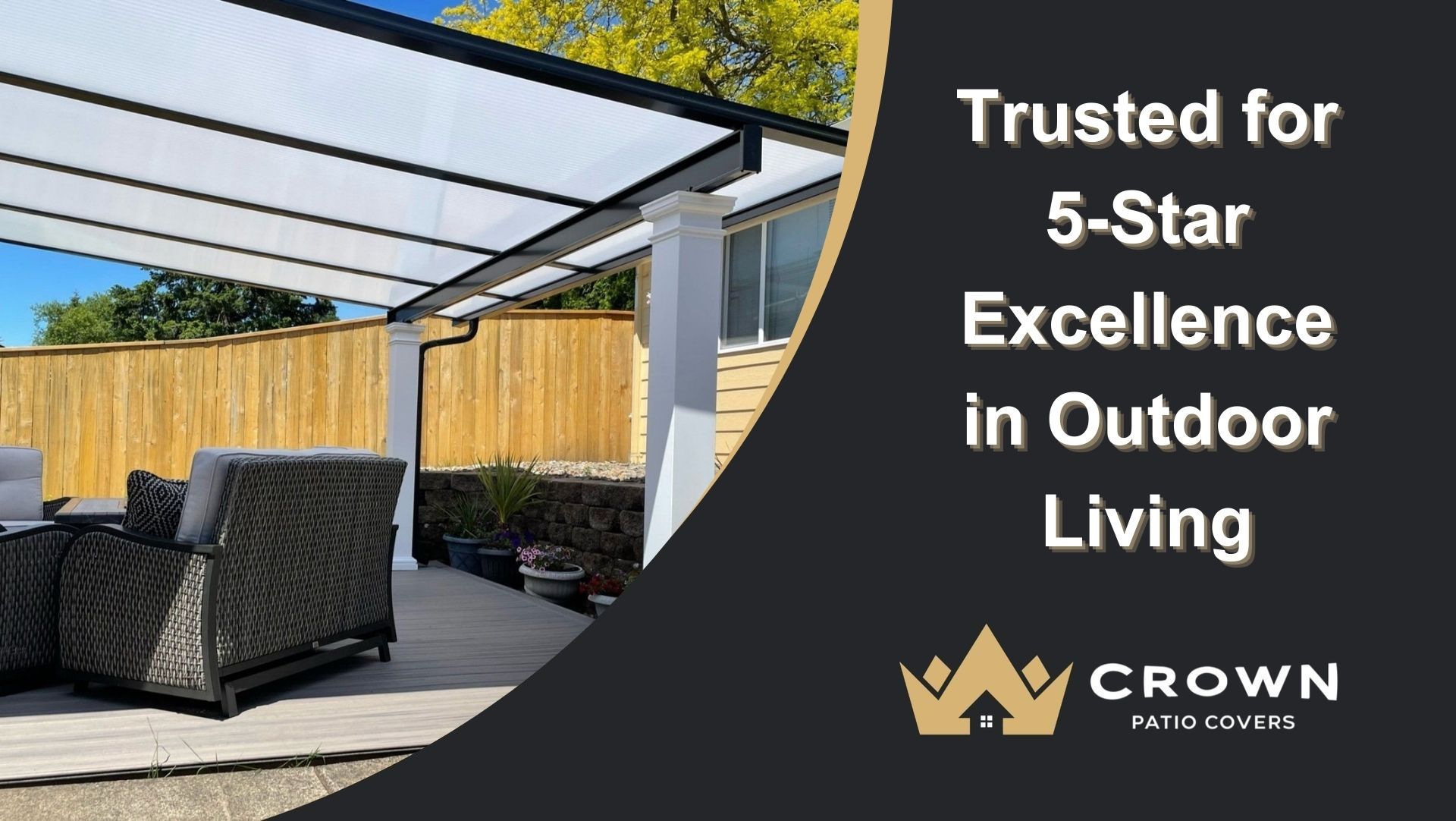 Black & White Shed Style Patio Cover in Portland Oregon with Decorative Columns