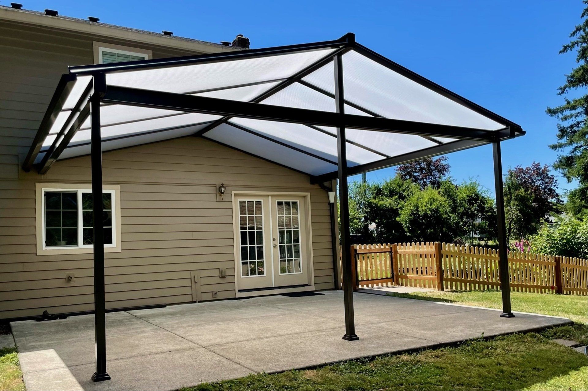 Patio Cover Black Gable Style in Portland OR