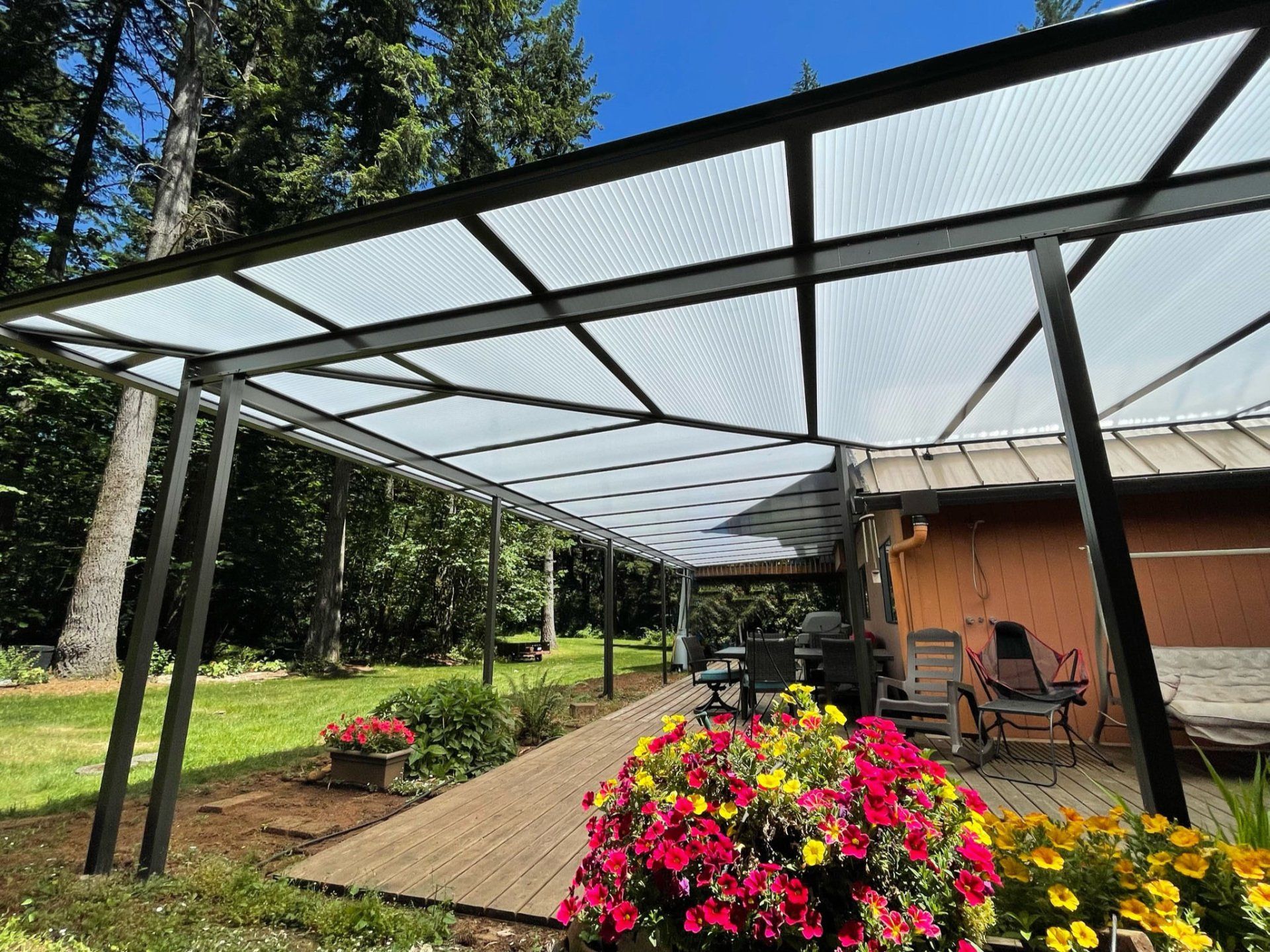 Acrylic Patio Covers Portland Oregon - White Shed Style Roof in  White
