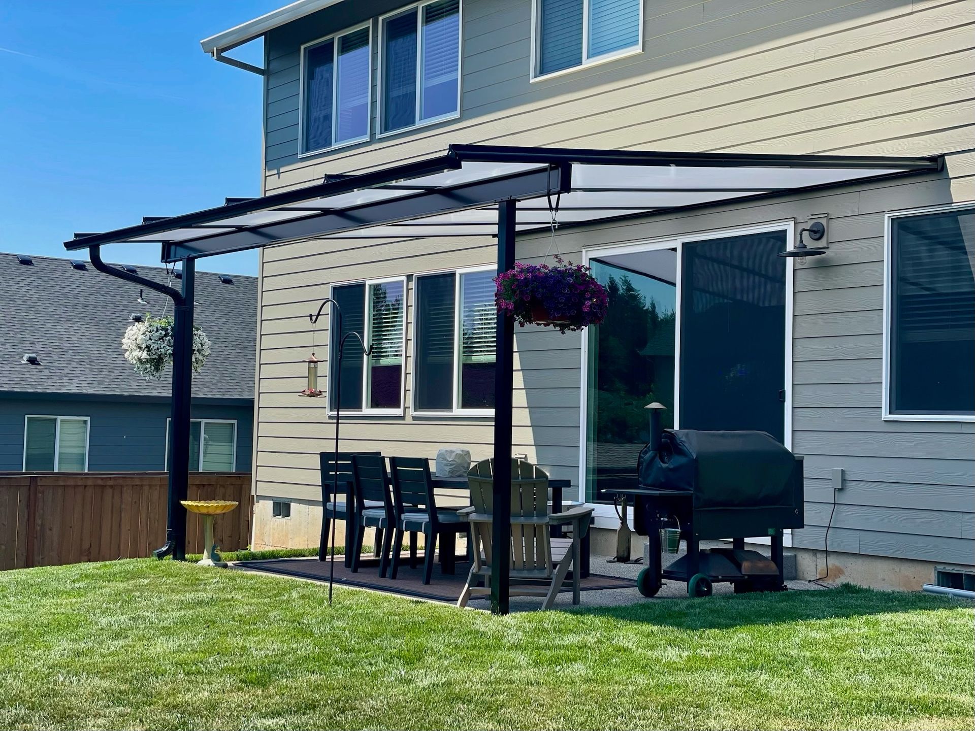 Black Shed Patio Cover in Hillsboro Oregon by Crown Patio Covers LLC