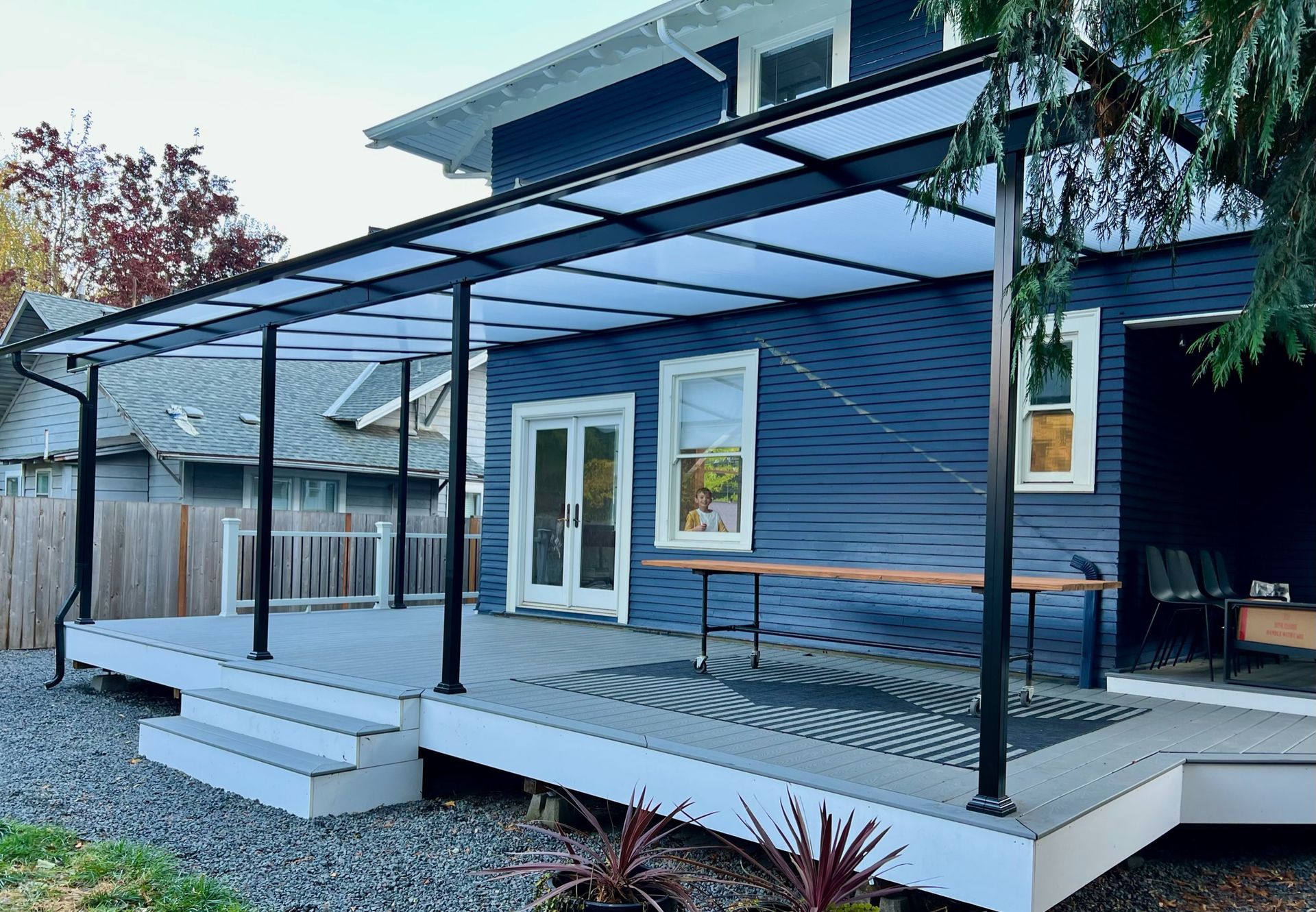 East Portland Oregon Patio Cover Project - Large Shed Patio Cover by Crown Patio Covers