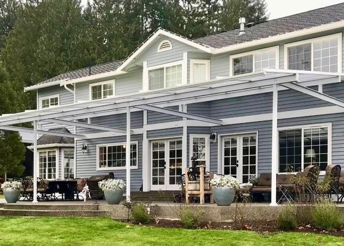 Acrylic Patio Covers Battle Ground Washington - White Shed Style Roof in  White