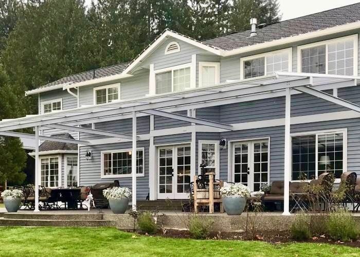 Acrylic Patio Covers Portland Oregon - White Shed Style Roof in  White