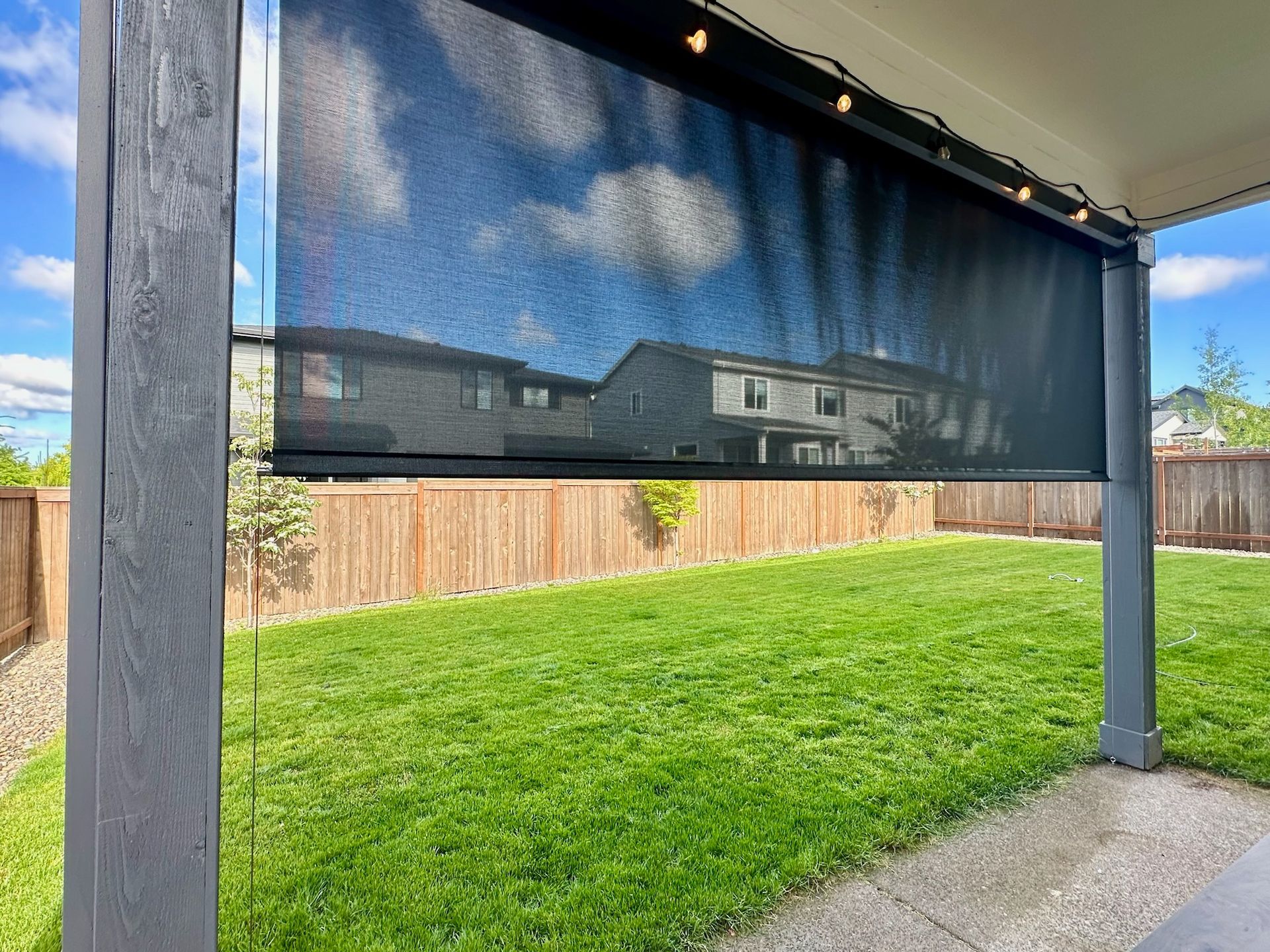 Patio Cover with Sunscreens by Crown Patio Covers