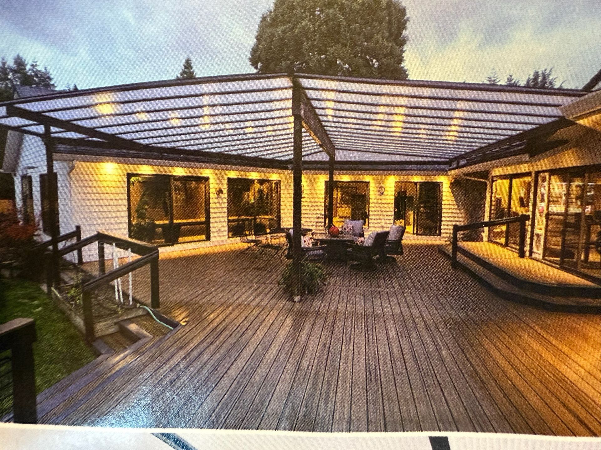 Tualatin Patio Cover Project by Crown Patio Covers - Gable style cover with dark frame