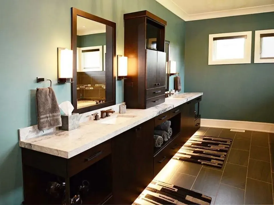 Bathroom with lights under | St. Louis, MO | Perspective Cabinetry & Design
