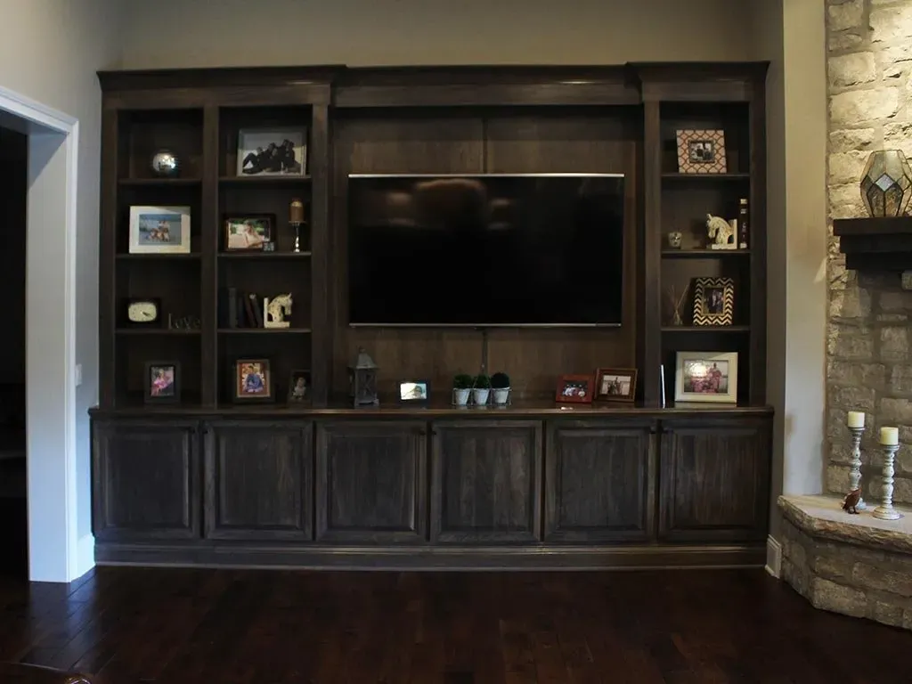 Tv room with masculine style | St. Louis, MO | Perspective Cabinetry & Design
