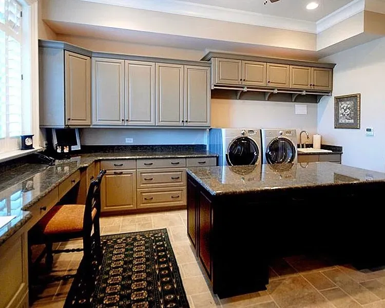 Laundry area with gray cabinetry | St. Louis, MO | Perspective Cabinetry & Design