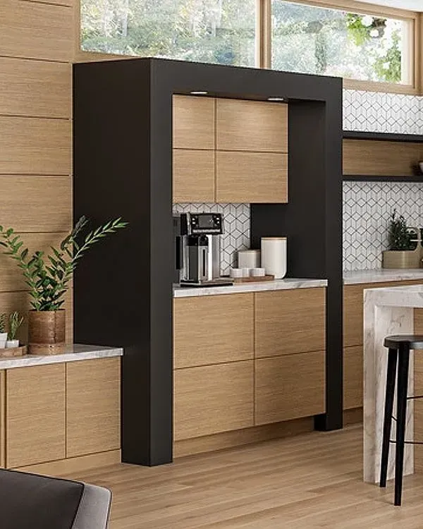 Coffee area near a plant | St. Louis, MO | Perspective Cabinetry & Design