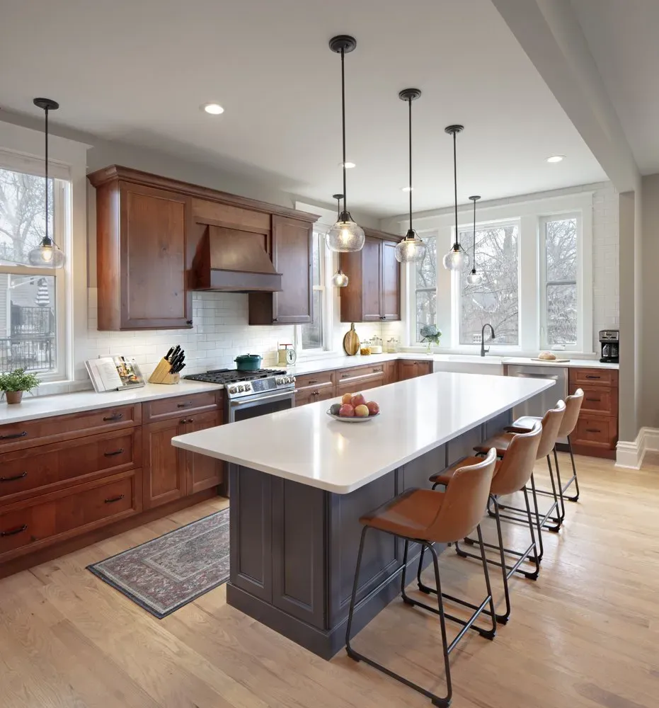 Kitchen with office like chairs | St. Louis, MO | Perspective Cabinetry & Design