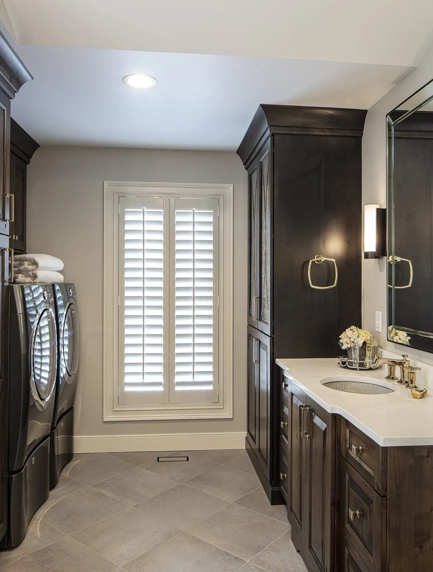 Laundry area near a window | St. Louis, MO | Perspective Cabinetry & Design