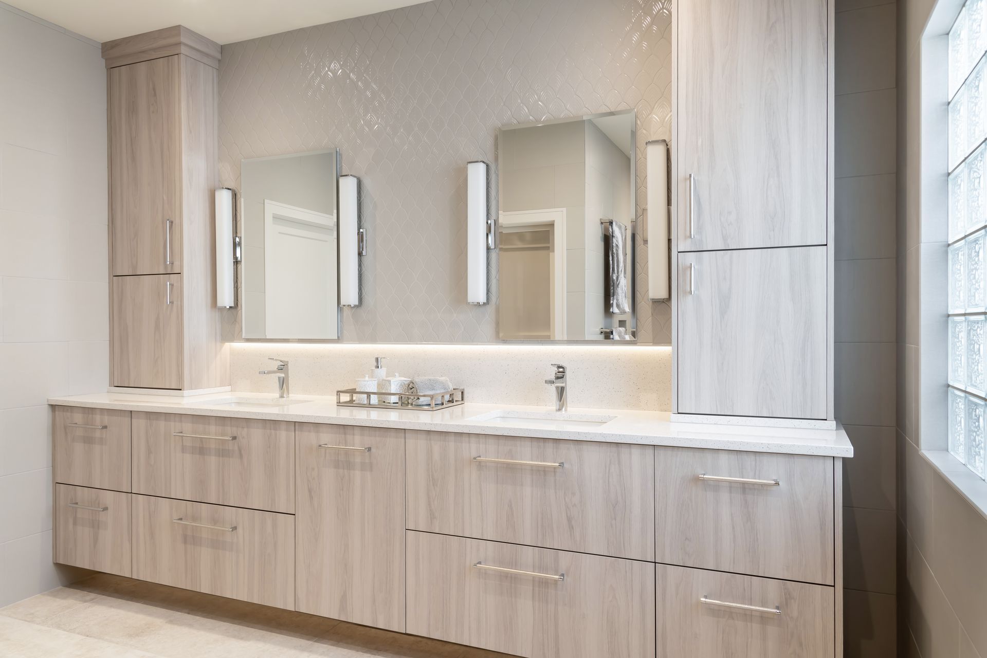 White Bathroom With Mirror | St. Louis, MO | Perspective Cabinetry & Design