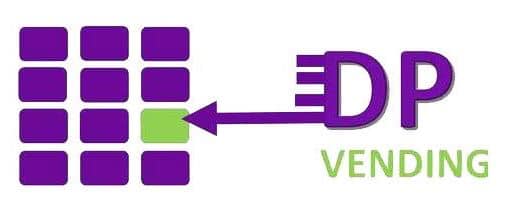 Purple and green DP Vending Logo