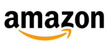 The amazon logo is black and orange with a smile.