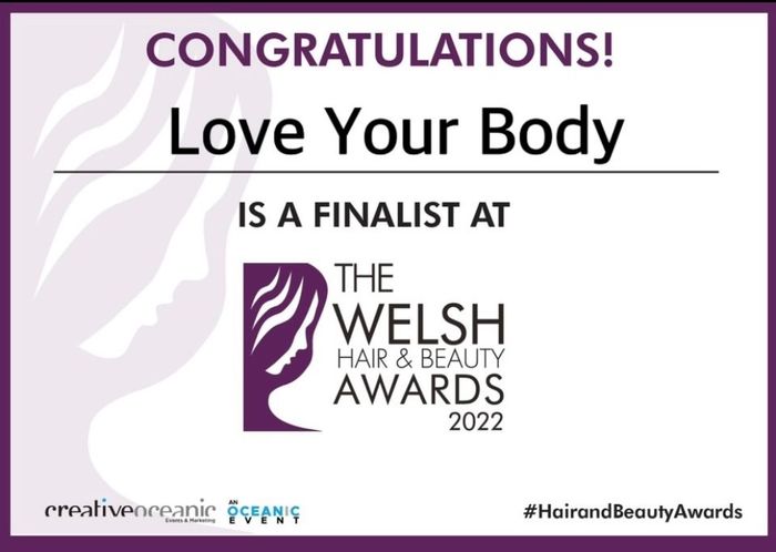 Finalist at the welsh hair and beauty awards 2022