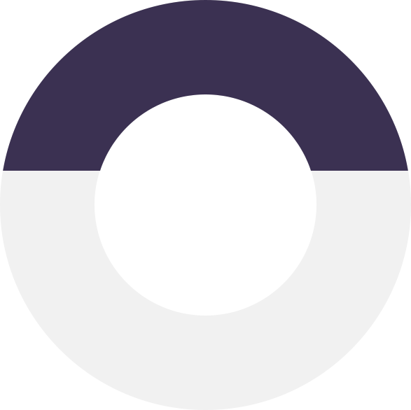 A purple and white circle with a white circle in the middle.