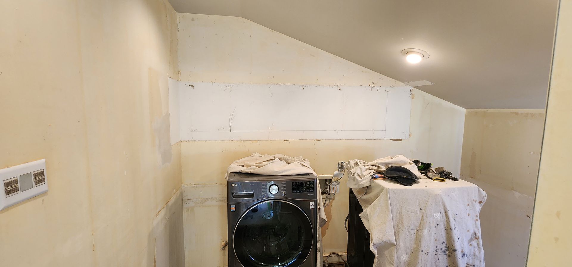 . Conditions of the space before laundry room in Tulsa Ok.
Showing updated room.