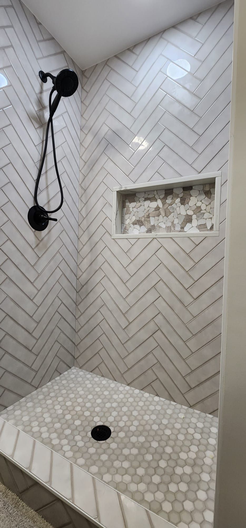 Shower room installed with tiles – Tulsa, OK - CS Remodeling