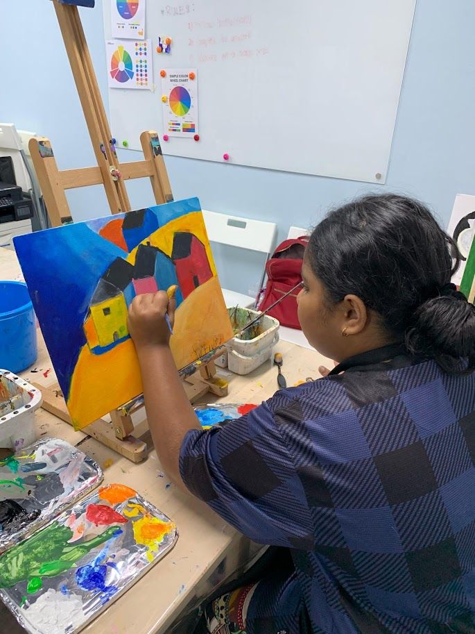 Primary student painting