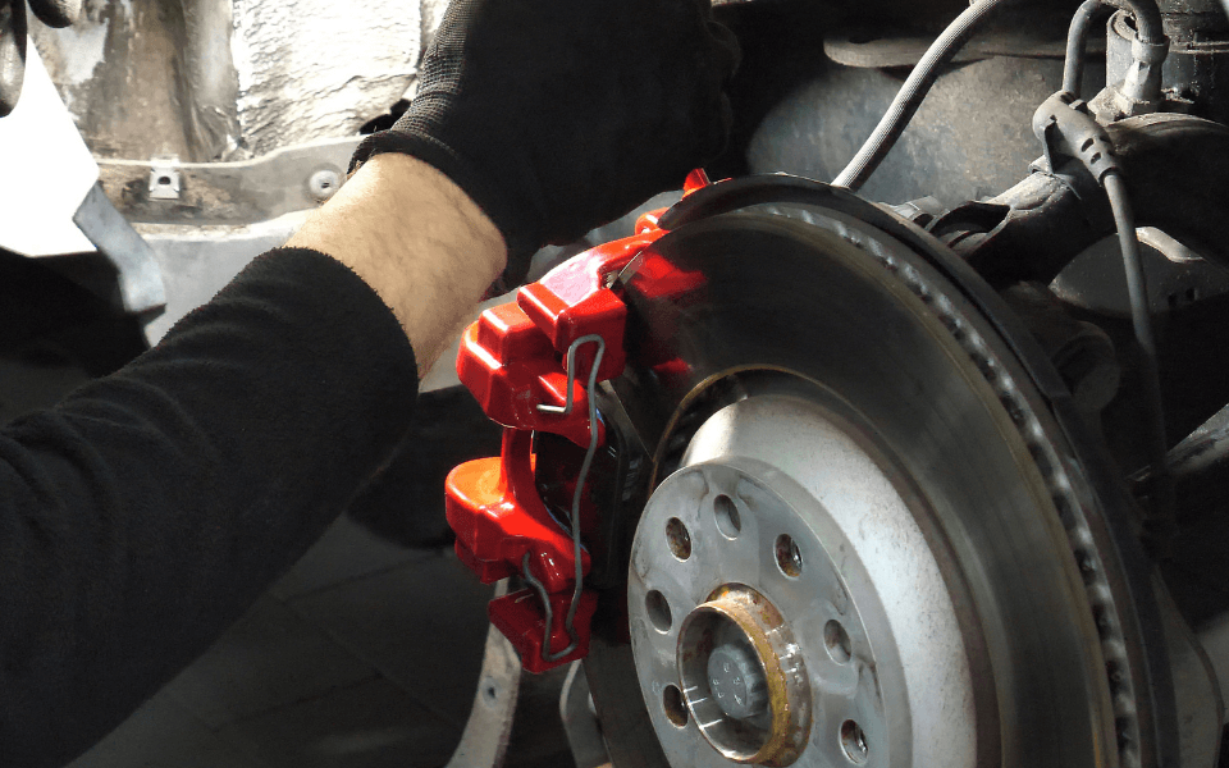 mechanic doing brake service