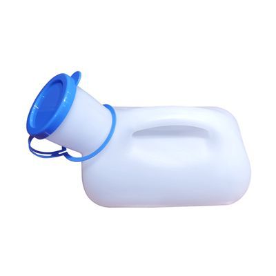 A White Plastic Urinal With a Blue Lid and Handle — Coast 2 Coast Disability Support Services in Taree, NSW