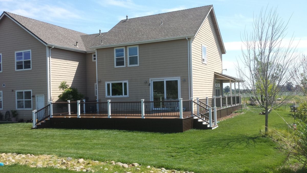 wrap around wood deck installation