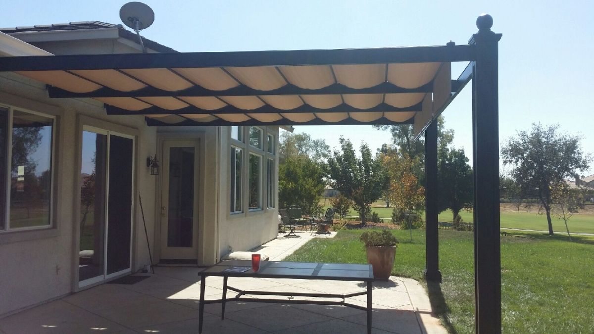 Patio Cover Installation using wood and other materials for shade