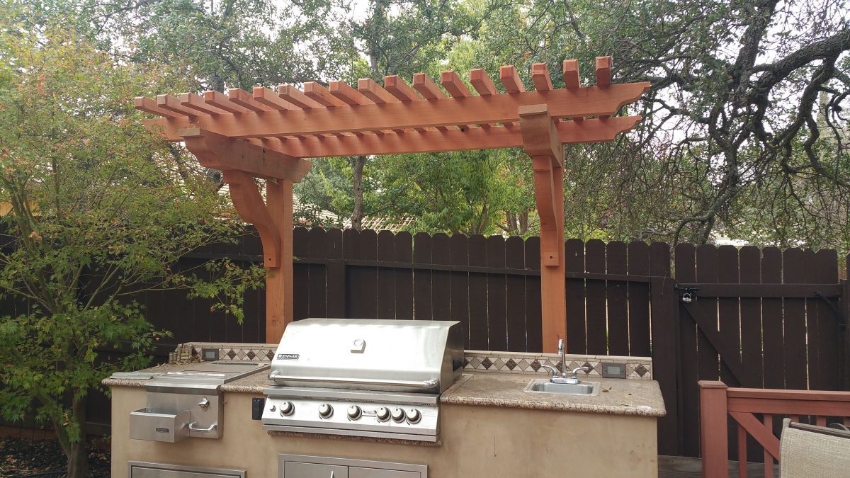 Patio Cover Installation over grill area