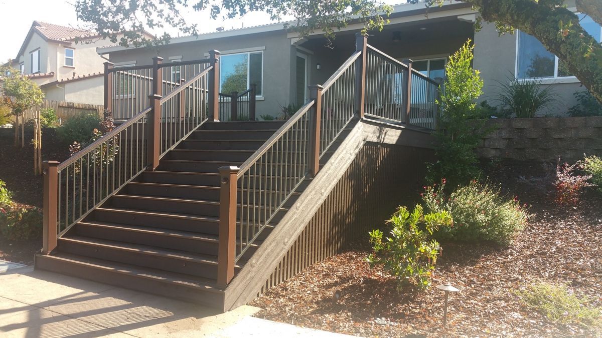 Wood Deck Installation with wood steps