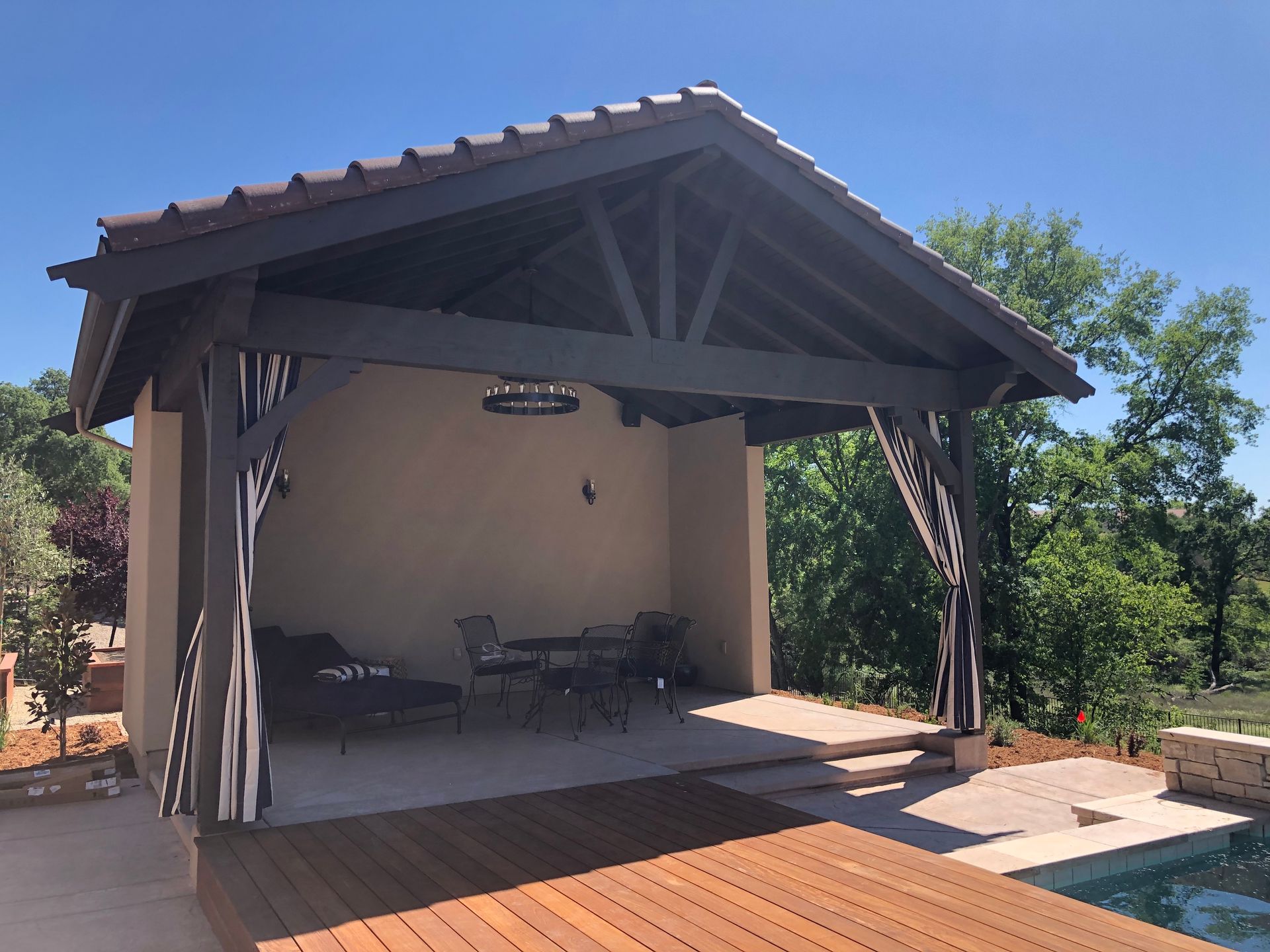 gray color patio cover