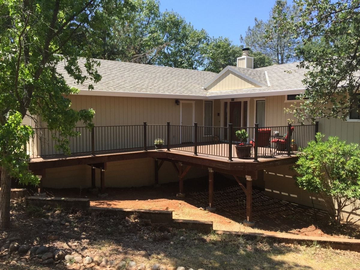 elevated Wood Deck and posts Installation