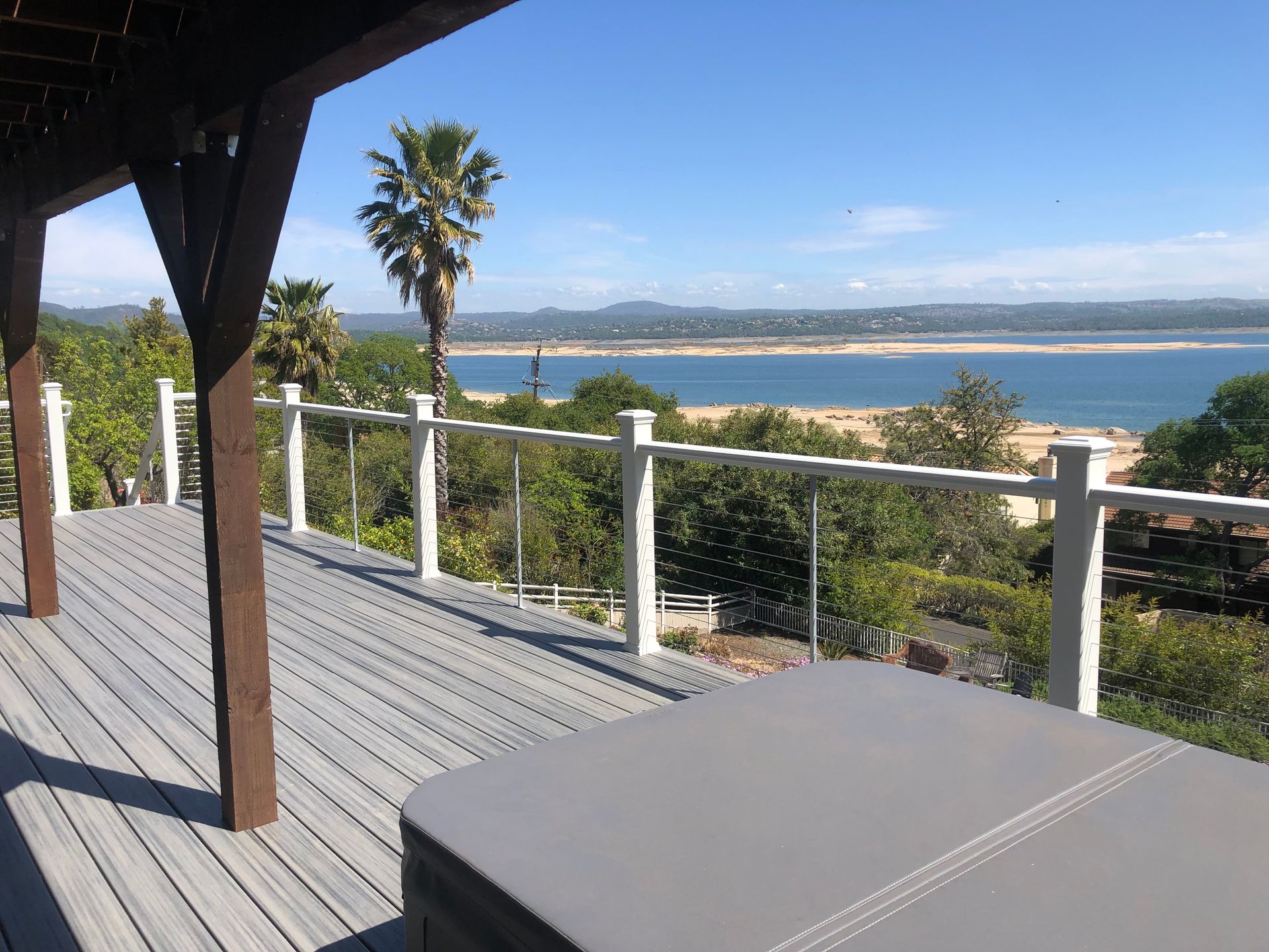 white colored metal railing with wire decorations