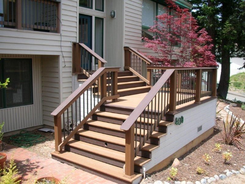 new wood stair railing system