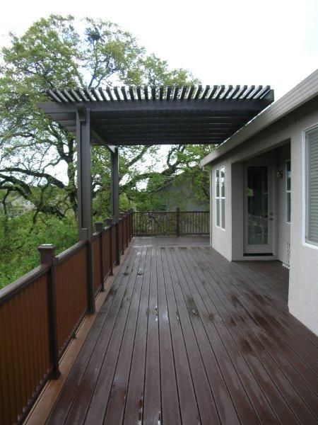 metal railing with wood slats
