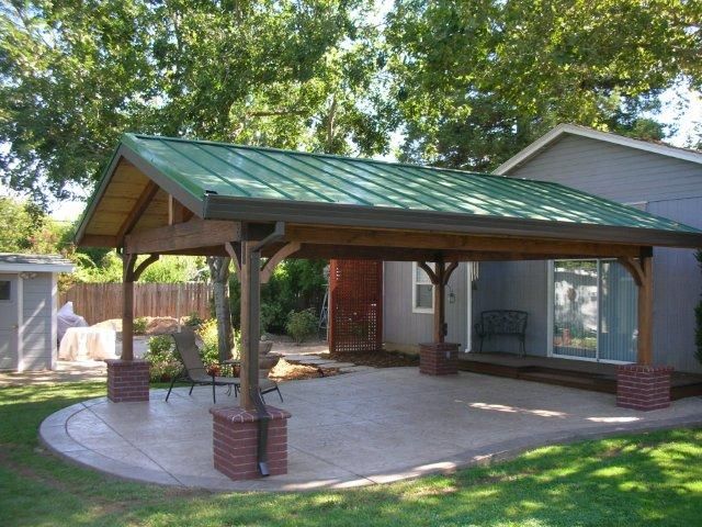 Gazebo with with concrete flooring