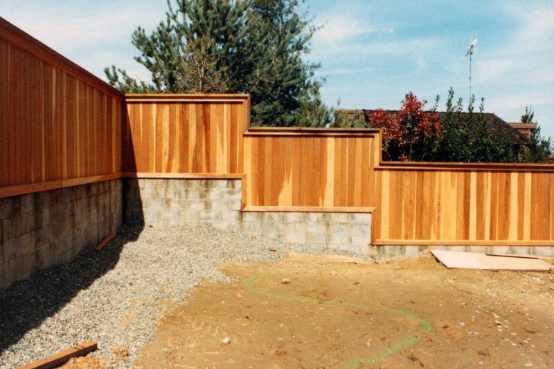 staggered fencing in the bakyard
