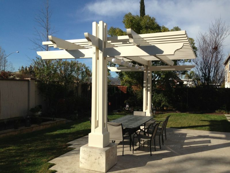 Pergola built for outdoor dining area