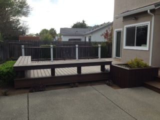 new deck system with bench seating