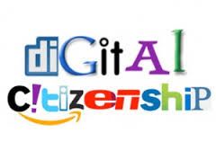 A colorful logo for digital citizenship on a white background.