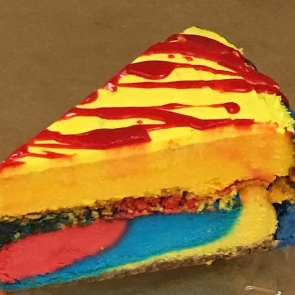 yellow and blue cake