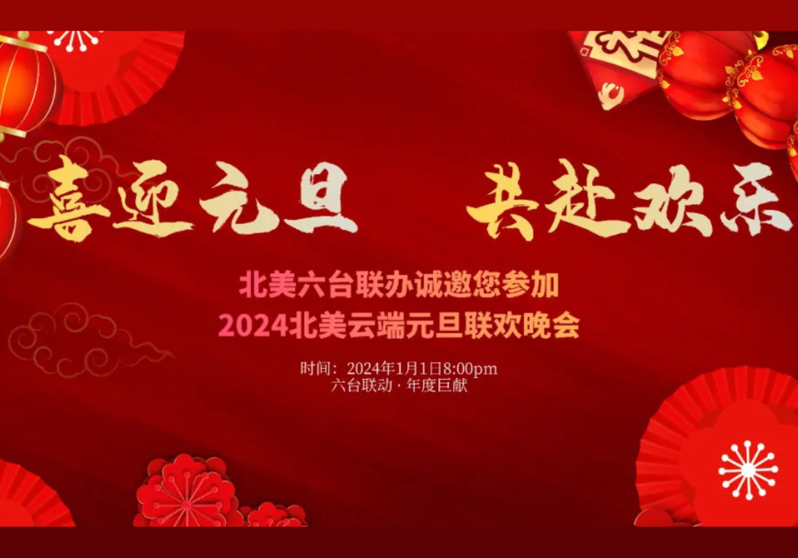 A red background with chinese writing and red umbrellas and lanterns.