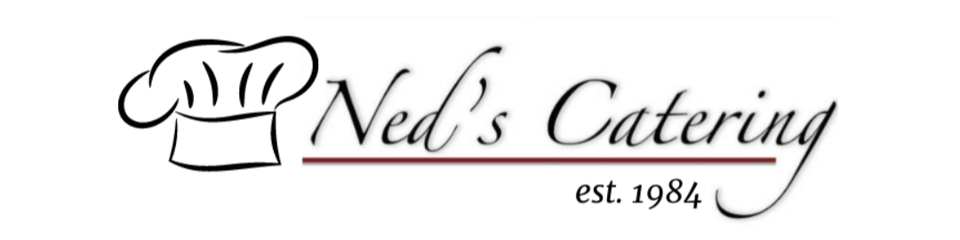 Ned’s Catering logo with a chef hat and the text “est. 1984”