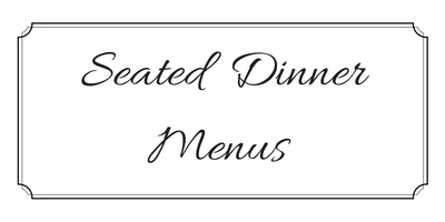 Seated Dinner Menus in cursive text inside a decorative bordered frame