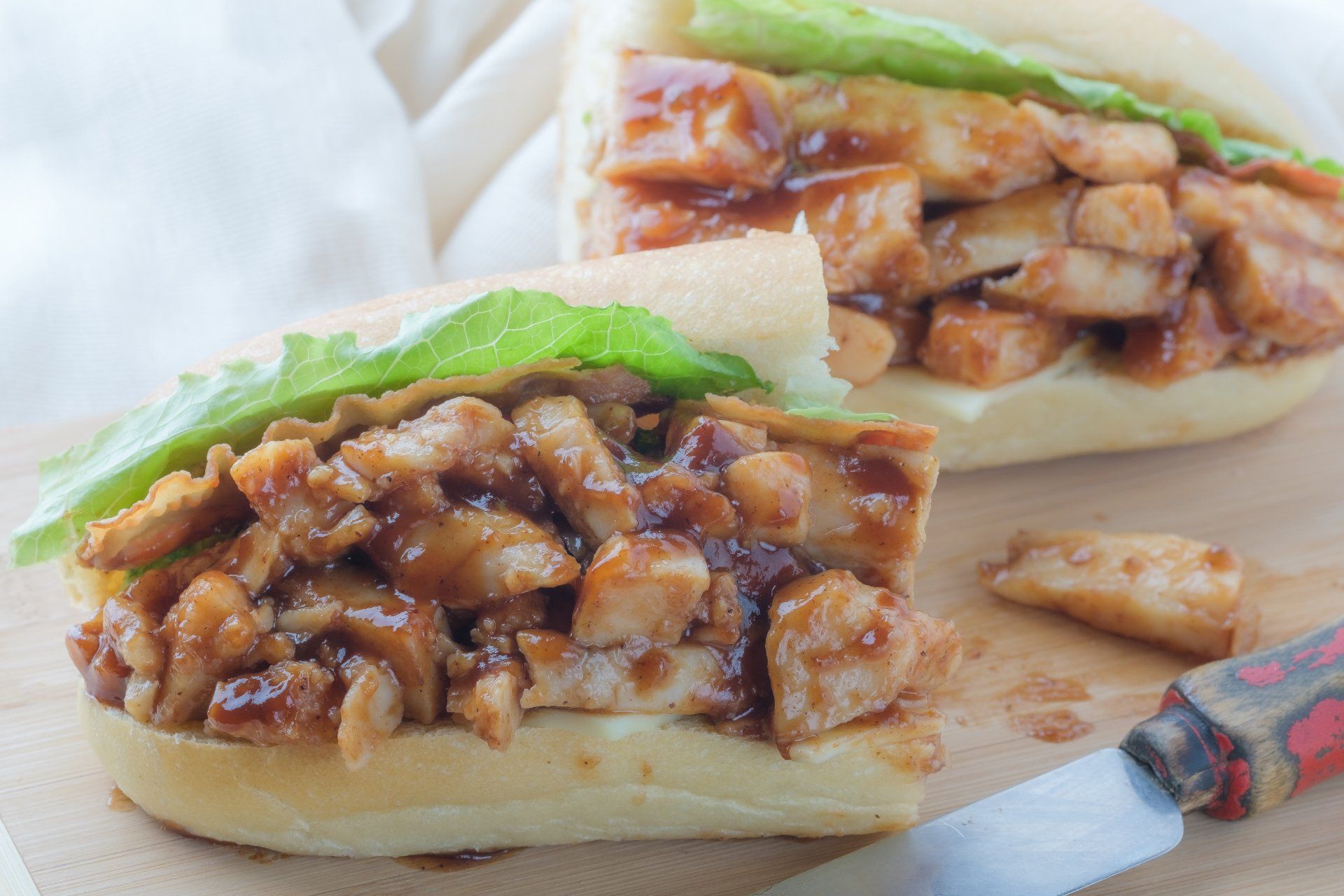 Sous-marin poulet BBQ. La Croûte traiteur, pret a manger et boites a lunch. Québec, Lebourgneuf