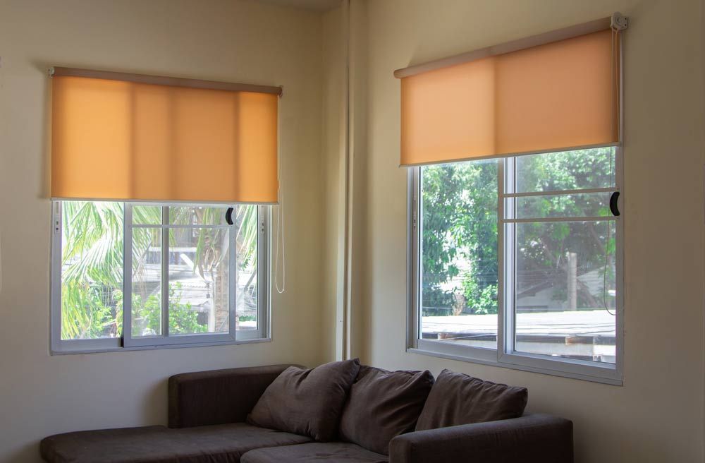 Roller Blind Or Curtains At Windows — Quality Window Coverings in Ulladulla, NSW