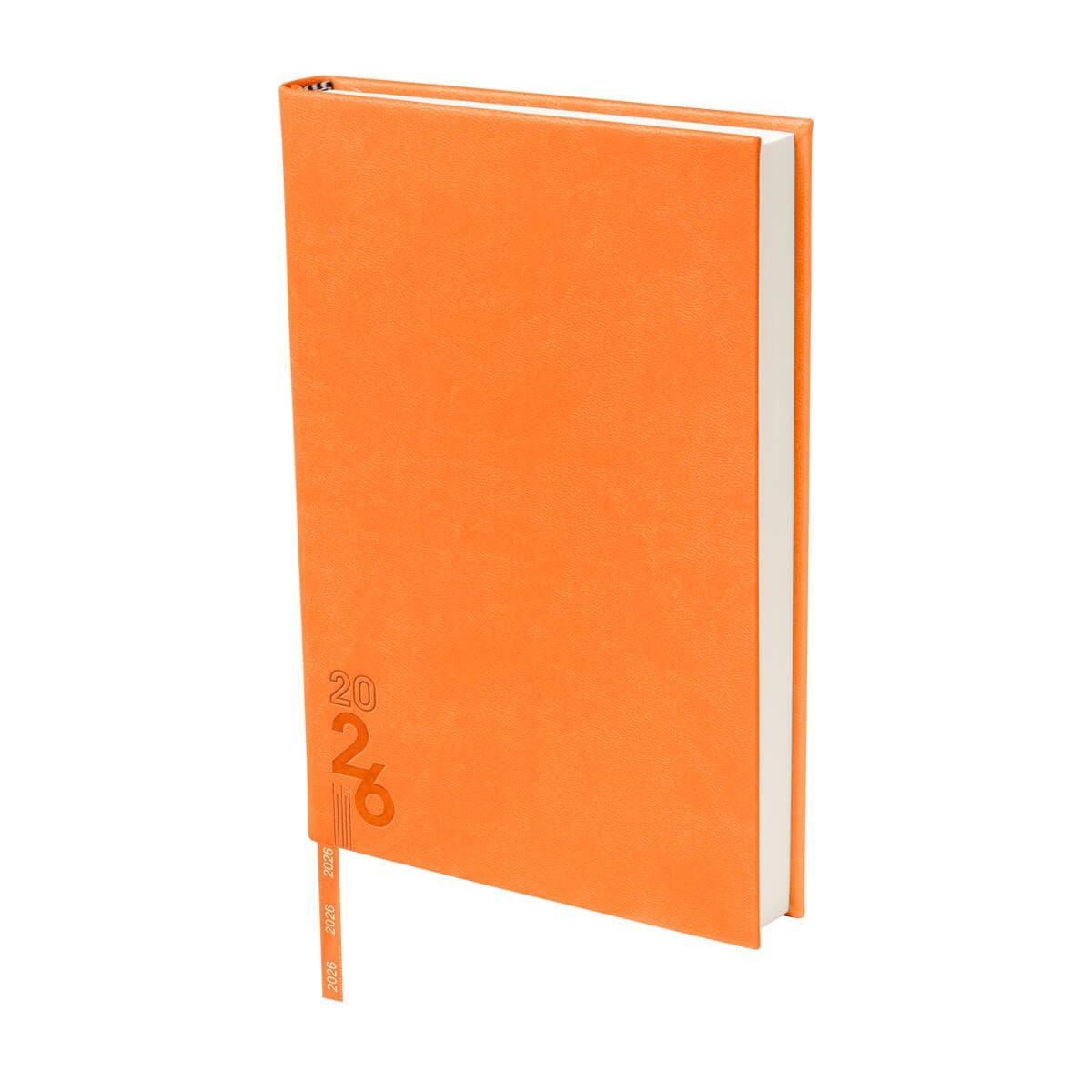 Agenda azul 2026 con cinta marcapáginas a juego.