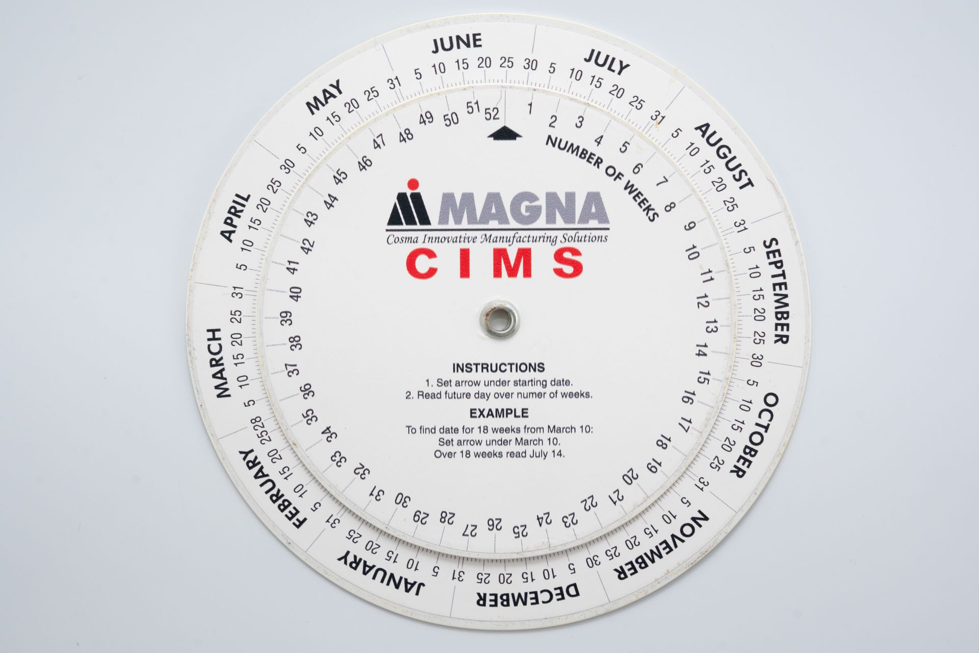 Círculo de Calibración de Maquinaria Industrial Impreso en Offset