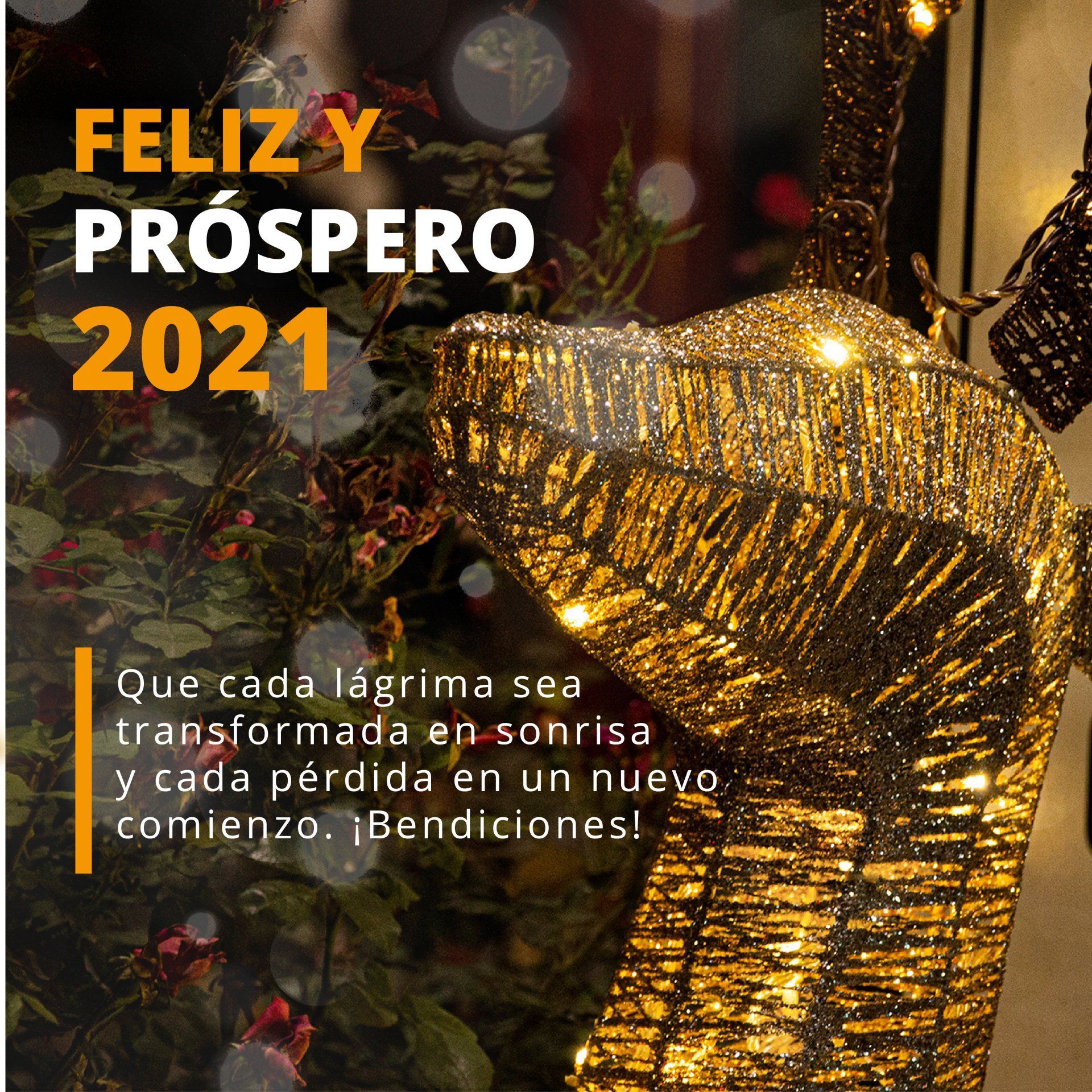 Un saludo navideño con el texto 