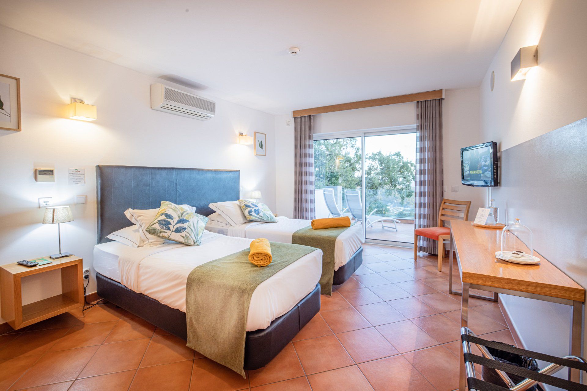 Twin beds in a standard double room