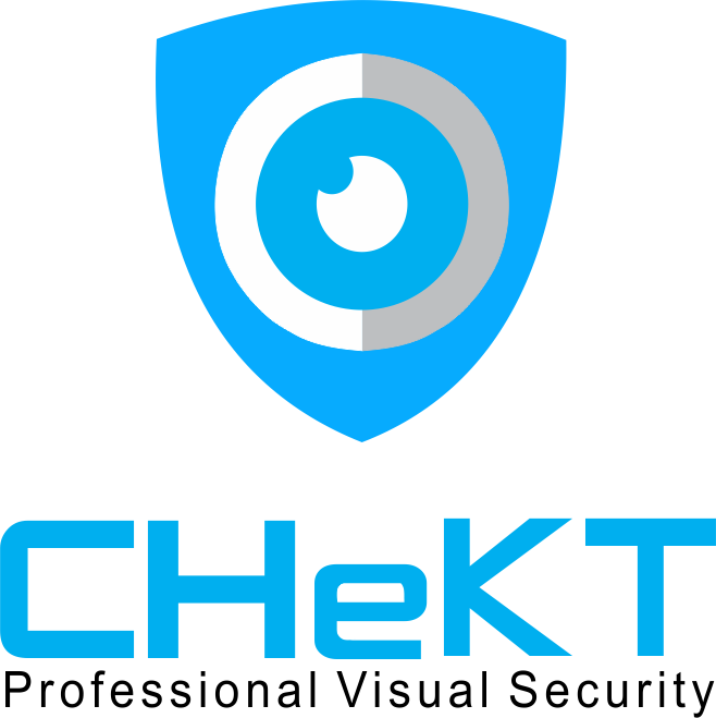 A logo for chekt professional visual security